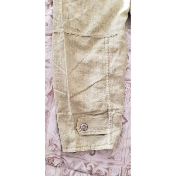 NEW WE THE FREE LOLA LINEN JACKET DRIED ALOE MEDIUM - Picture 6 of 8